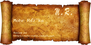 Mohr Réka névjegykártya